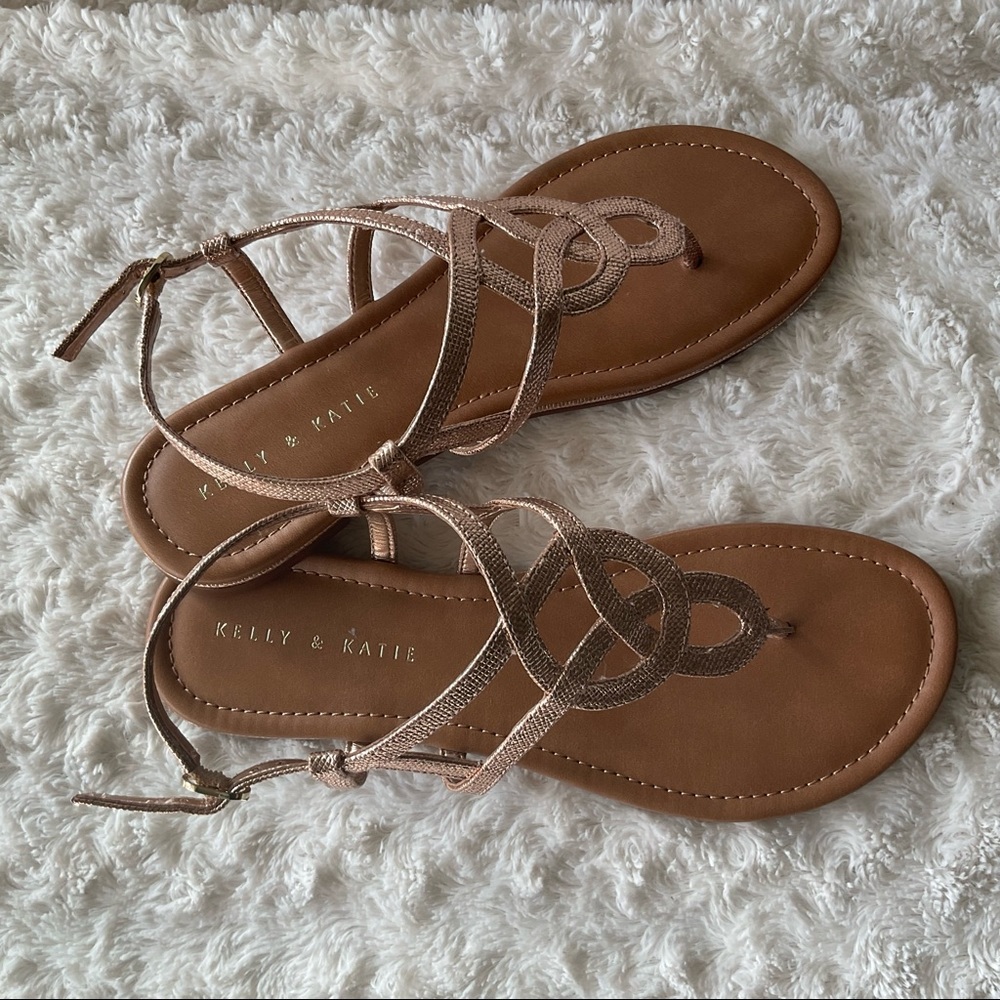 Kelly & Katie Payden Slingback Rose Gold Metallic Sandals Size 8.5